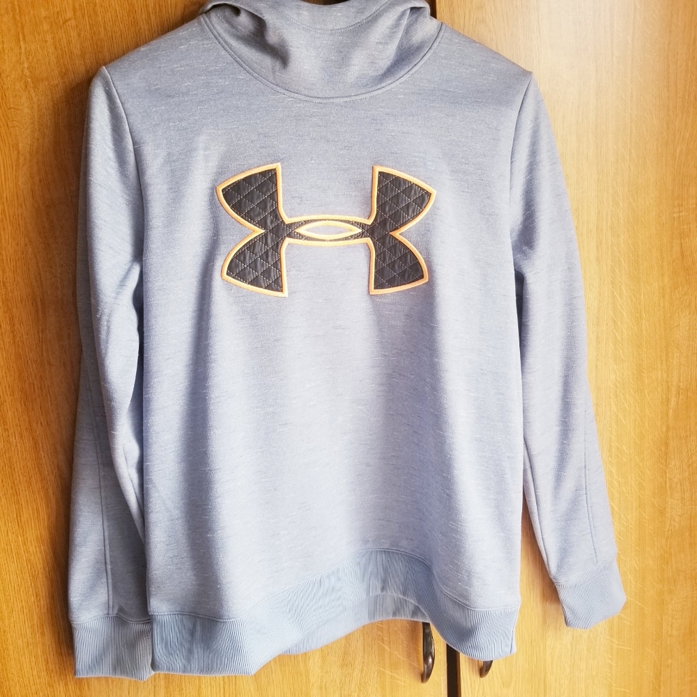 Under Armour Hooded Sweatshirt Quilted Logo Sz M